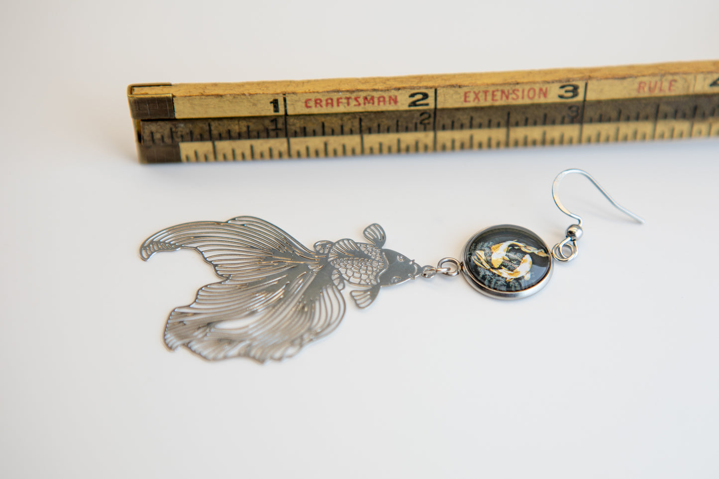 Koi Fish Art Nouveau Stainless Steel Earrings