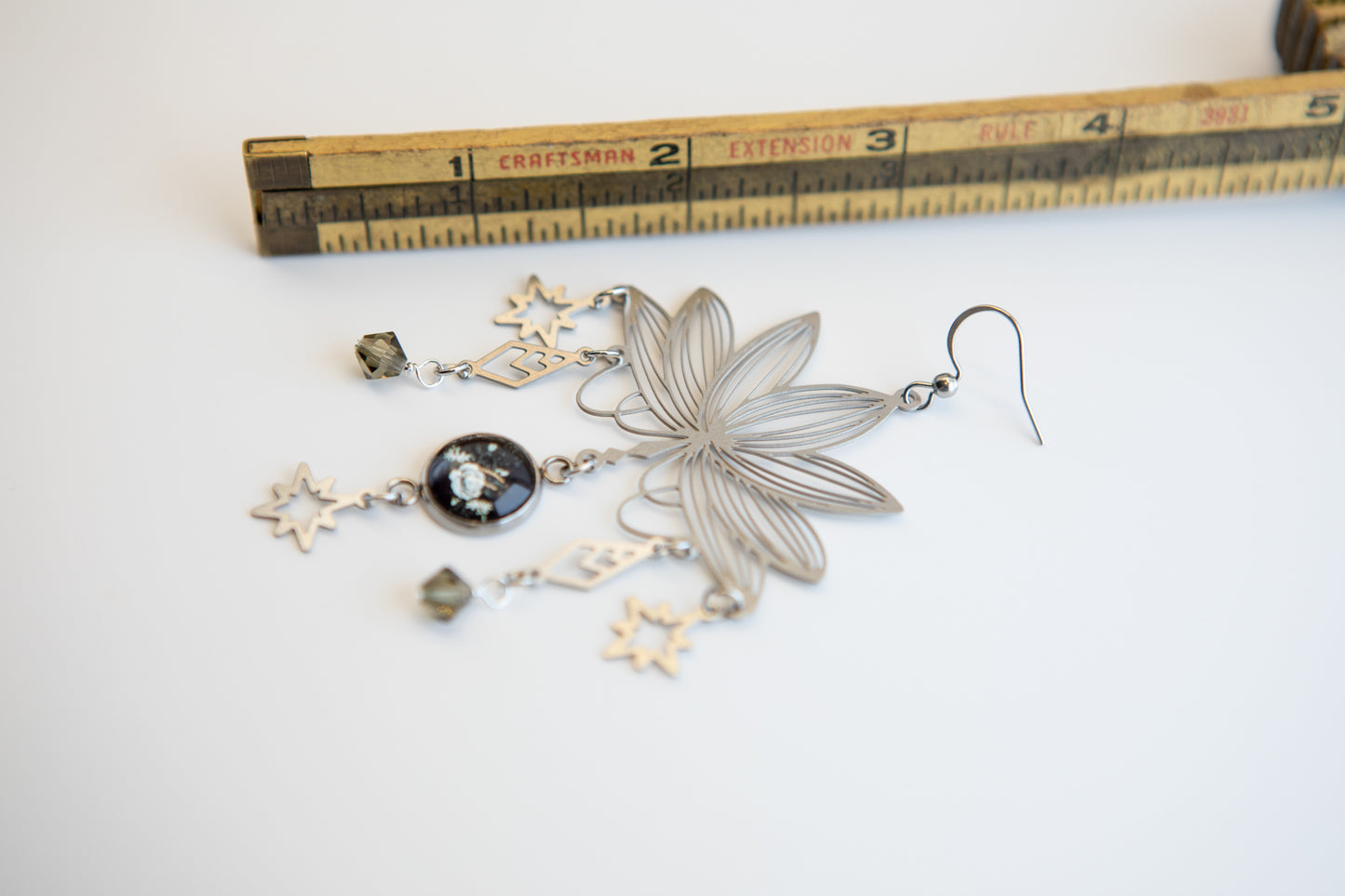 Night Blooming Art Nouveau Stainless Steel Earrings