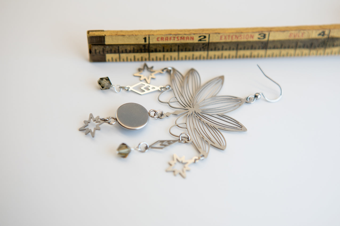 Night Blooming Art Nouveau Stainless Steel Earrings