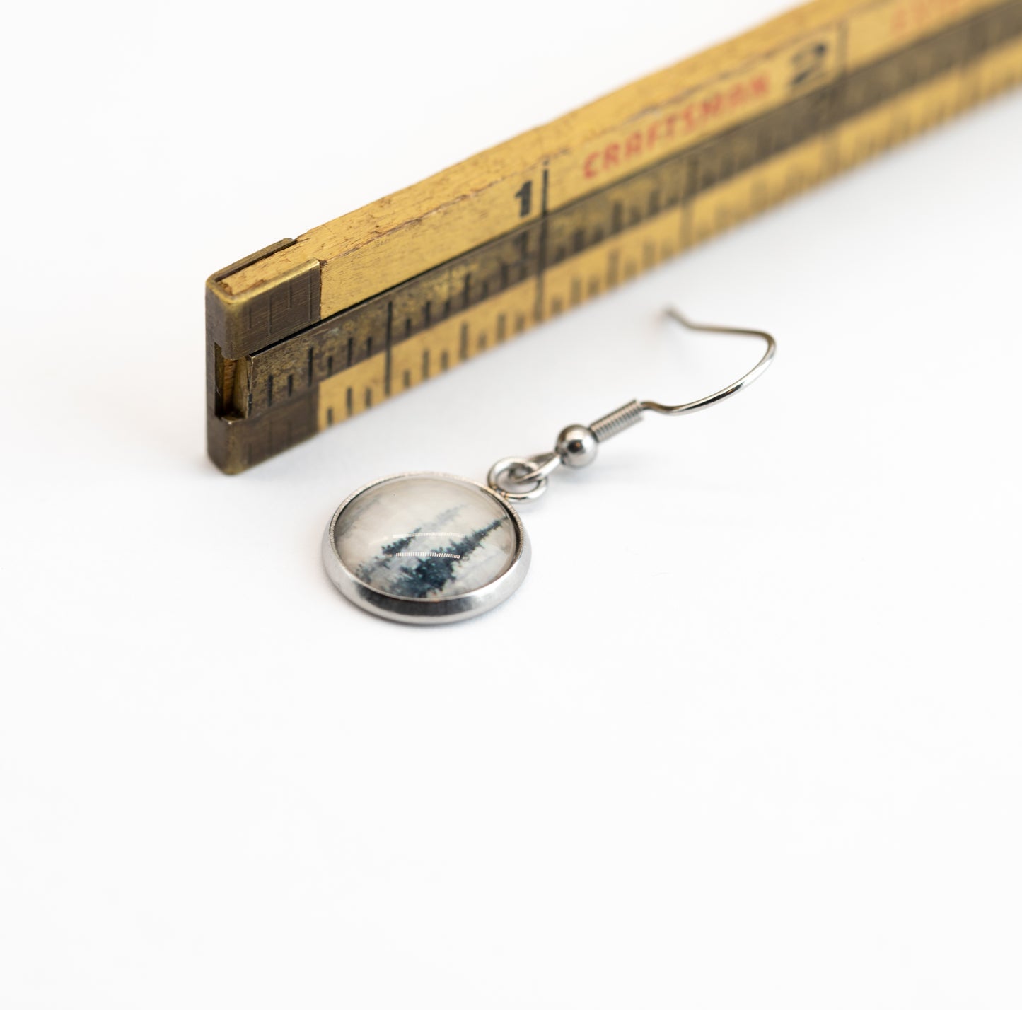 Ice Fog Stainless Steel and Glass Earrings Small
