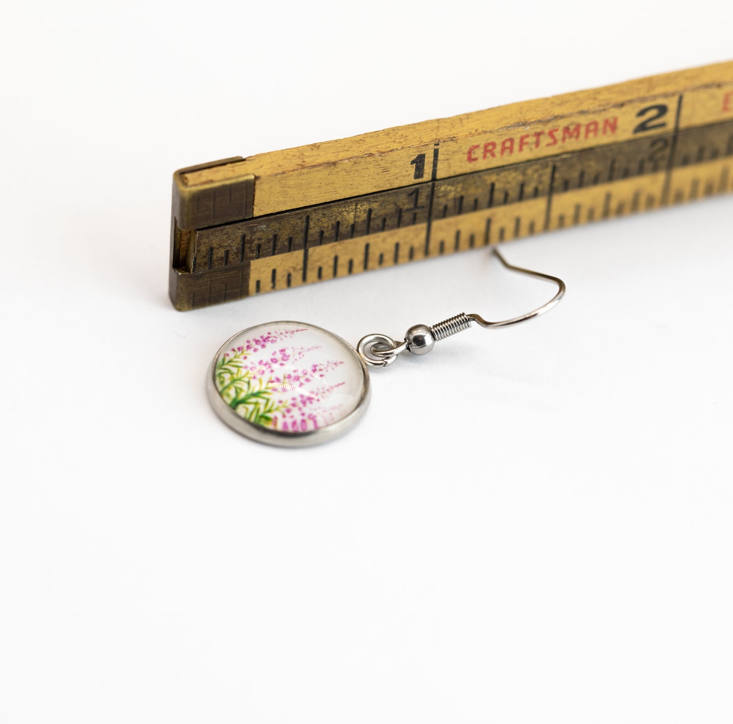 Fireweed Stainless Steel and Glass Earrings Medium