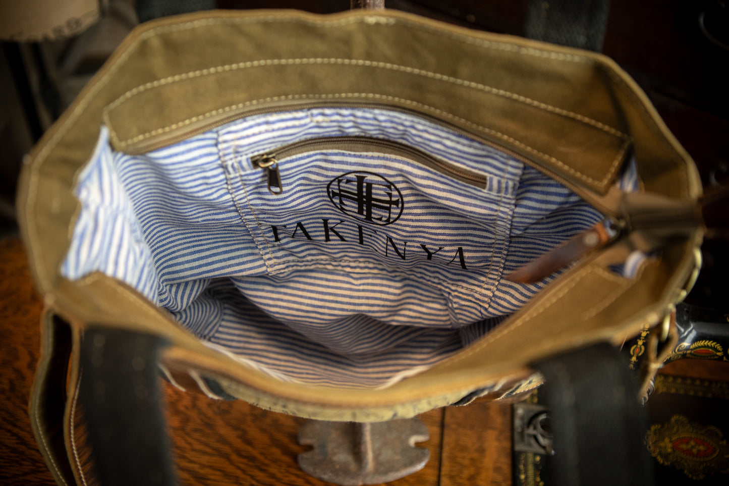 Botanical Leaves Recycled Canvas Crossbody Tote