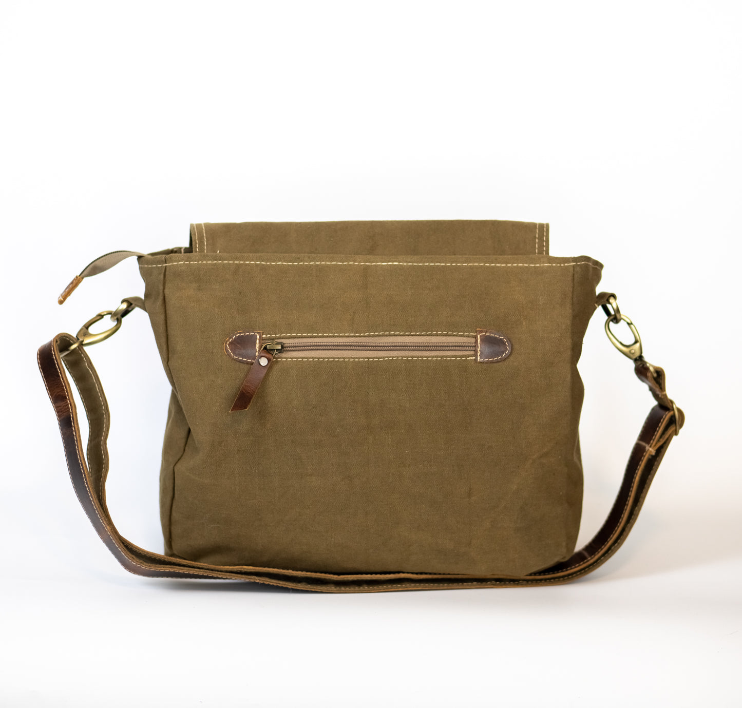 Forest Ferns Recycled Canvas Saddle Bag