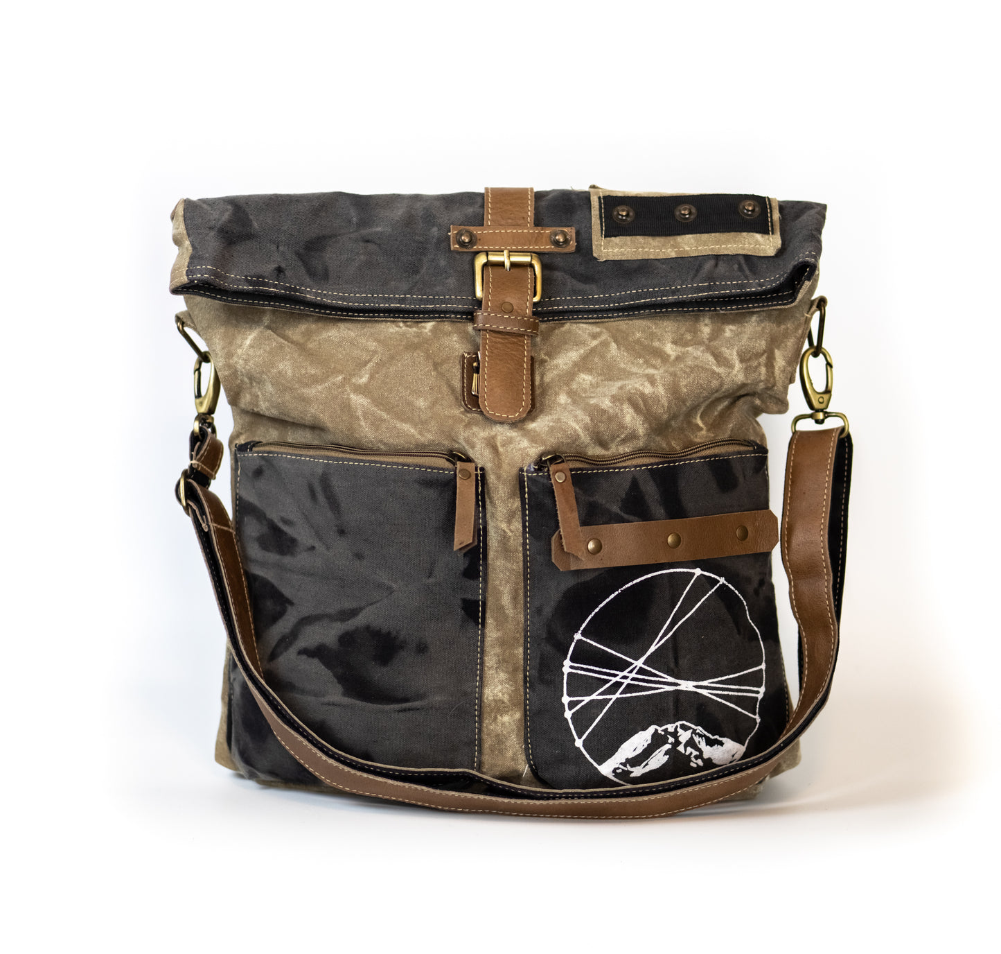 Mountain Peak Pocketed Recycled Canvas Crossbody Tote