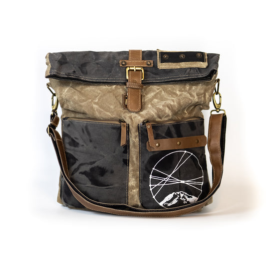 Mountain Peak Pocketed Recycled Canvas Crossbody Tote