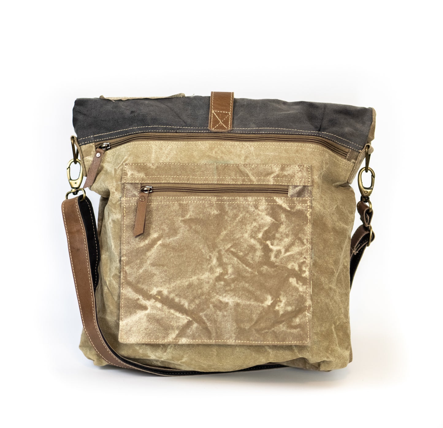 Mountain Peak Pocketed Recycled Canvas Crossbody Tote