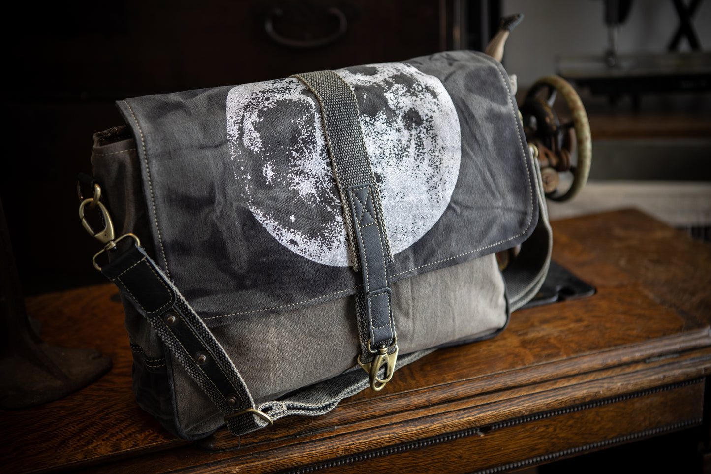 Full Moon Recycled Medium Canvas Laptop Bag