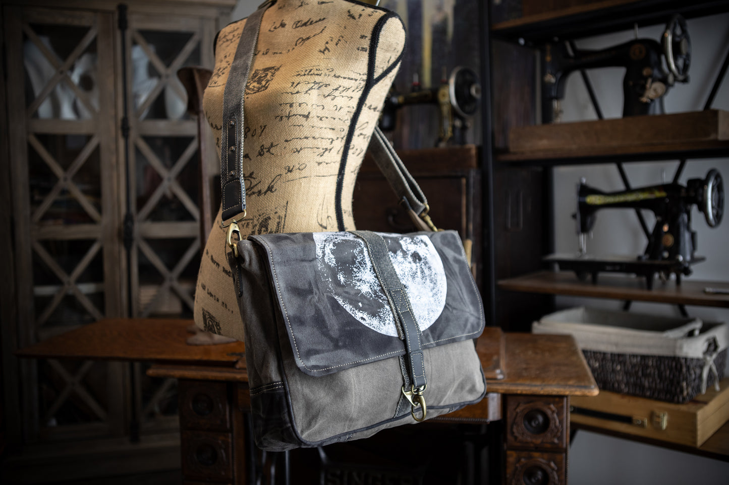 Full Moon Recycled Medium Canvas Laptop Bag