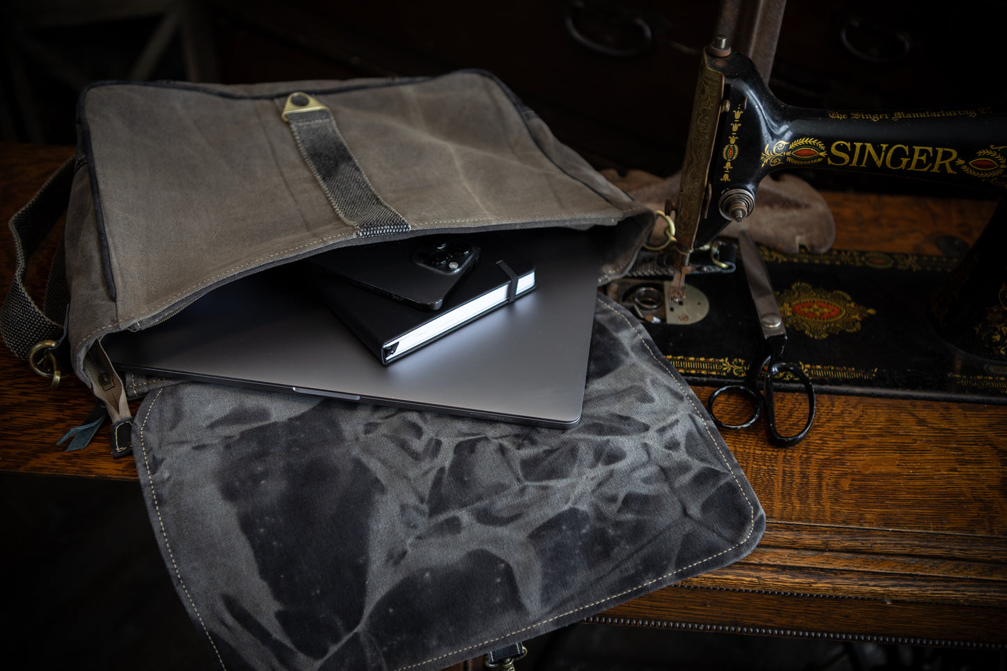 Full Moon Recycled Medium Canvas Laptop Bag