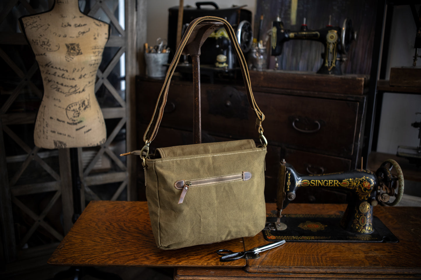 Forest Ferns Recycled Canvas Saddle Bag