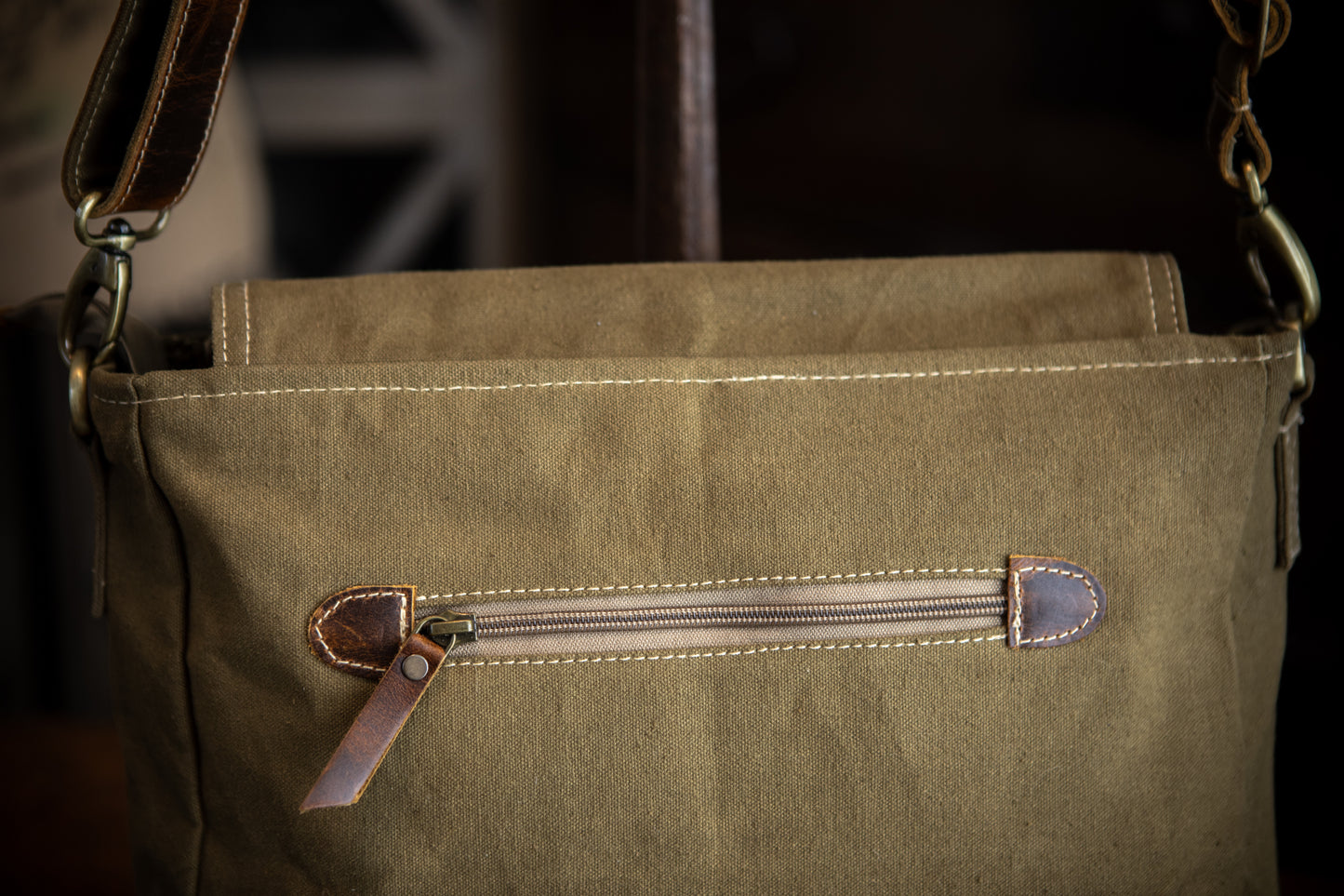 Forest Ferns Recycled Canvas Saddle Bag