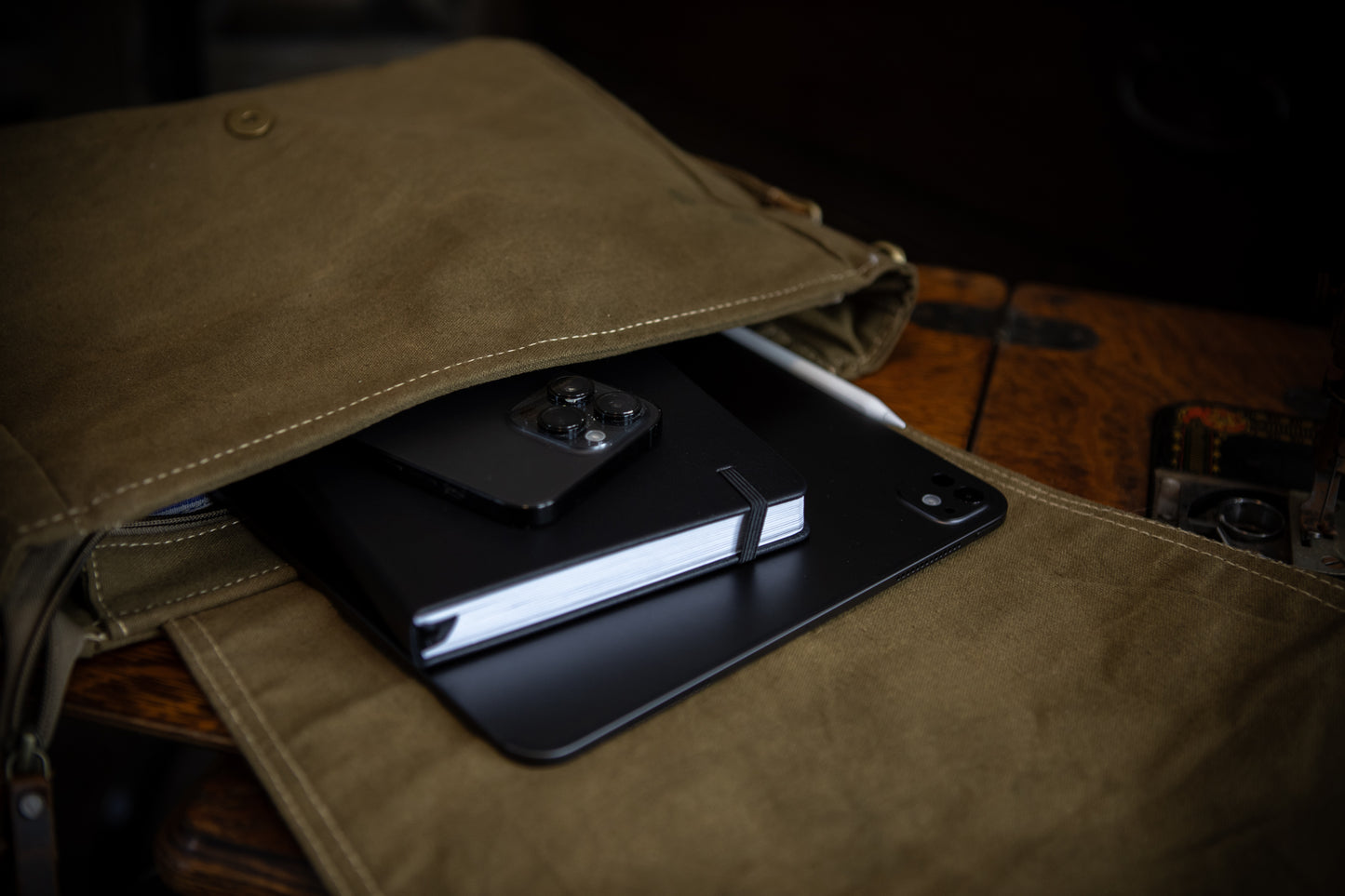 Forest Ferns Recycled Canvas Saddle Bag