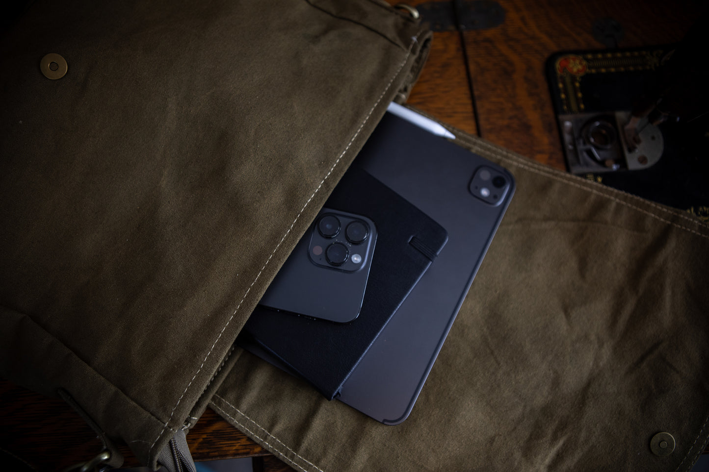 Forest Ferns Recycled Canvas Saddle Bag