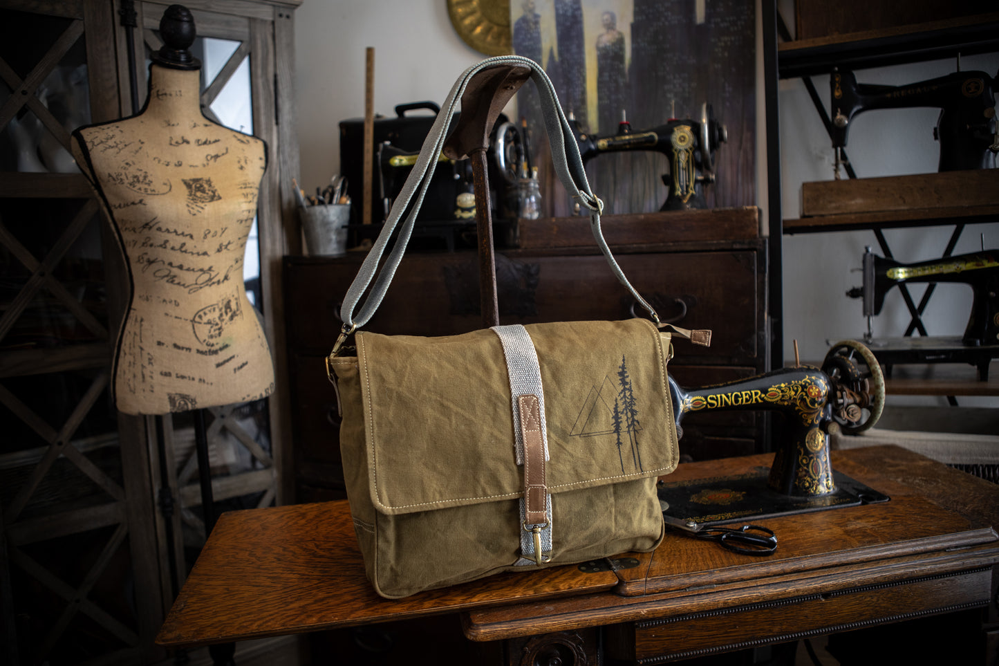 Black Spruce Triad Recycled Medium Canvas Laptop Bag