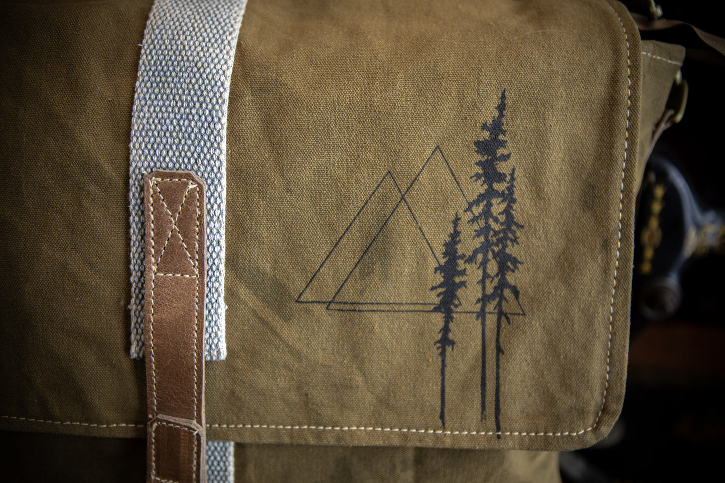 Black Spruce Triad Recycled Medium Canvas Laptop Bag