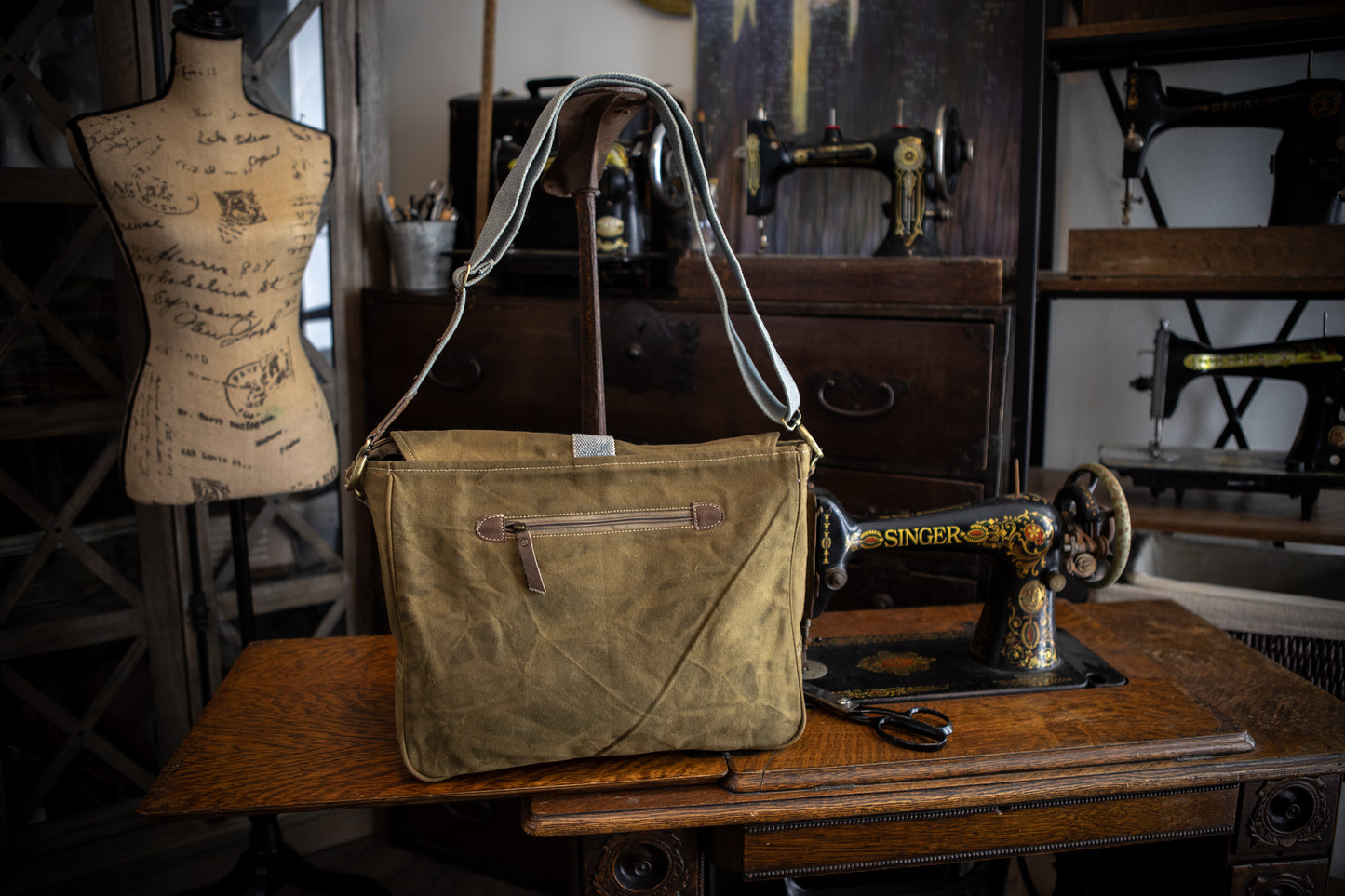 Black Spruce Triad Recycled Medium Canvas Laptop Bag
