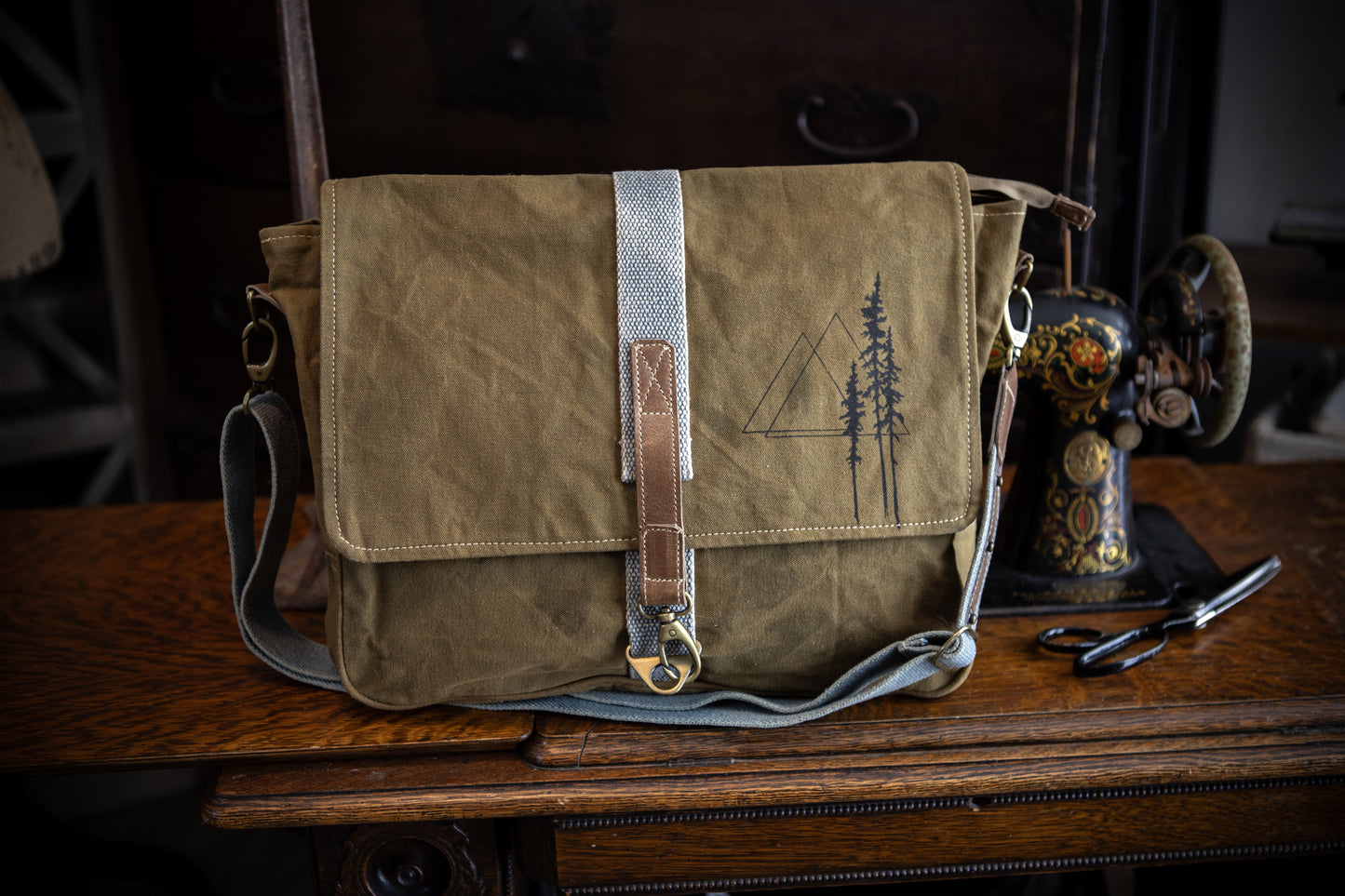 Black Spruce Triad Recycled Medium Canvas Laptop Bag