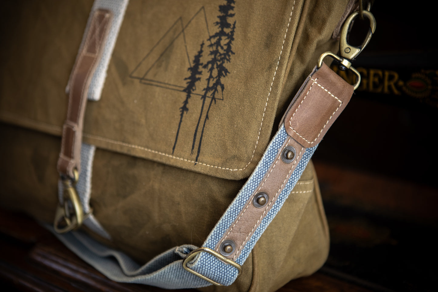 Black Spruce Triad Recycled Medium Canvas Laptop Bag
