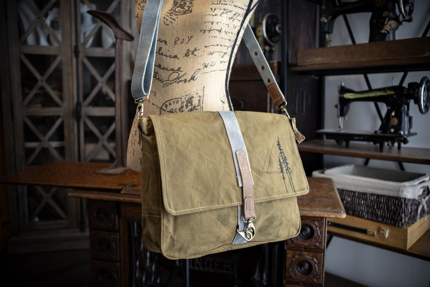 Black Spruce Triad Recycled Medium Canvas Laptop Bag