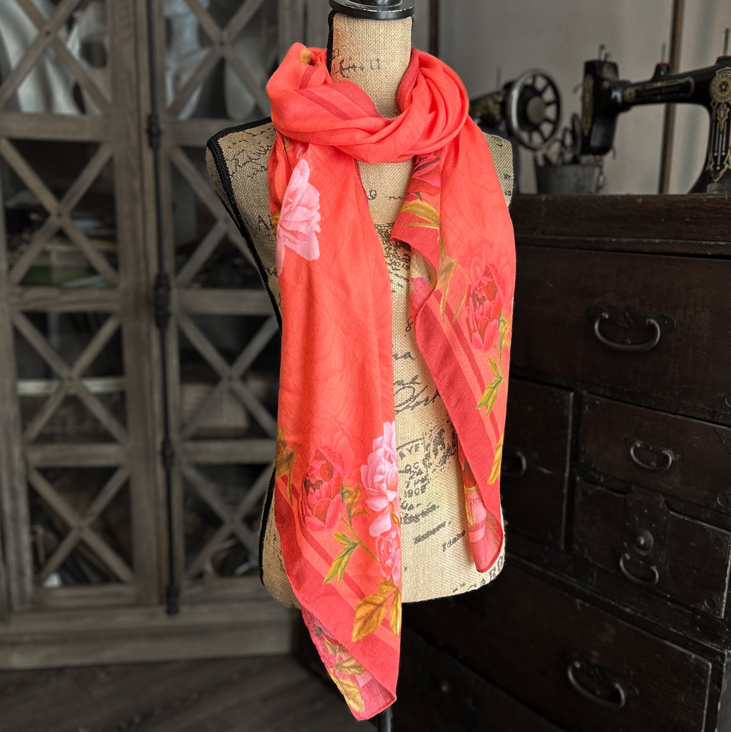 Coral Sunset - Rayon Scarf