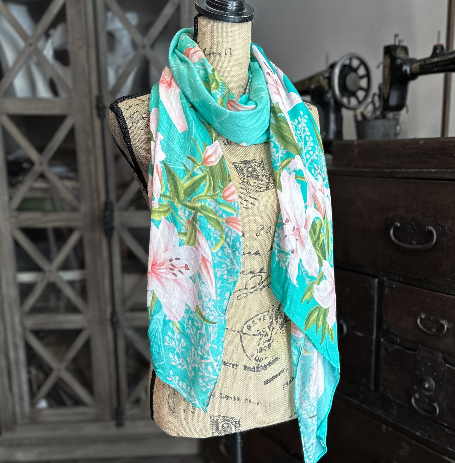 Aquatic Teal - Rayon Scarf
