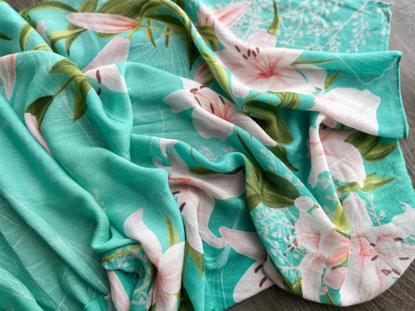 Aquatic Teal - Rayon Scarf