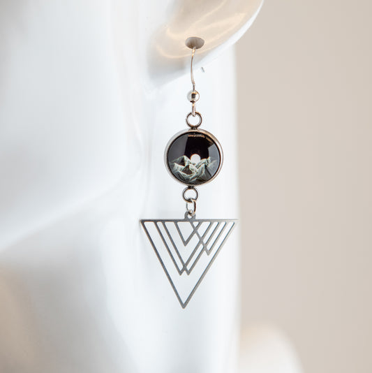 Mountain Moonrise Stainless Steel Earrings