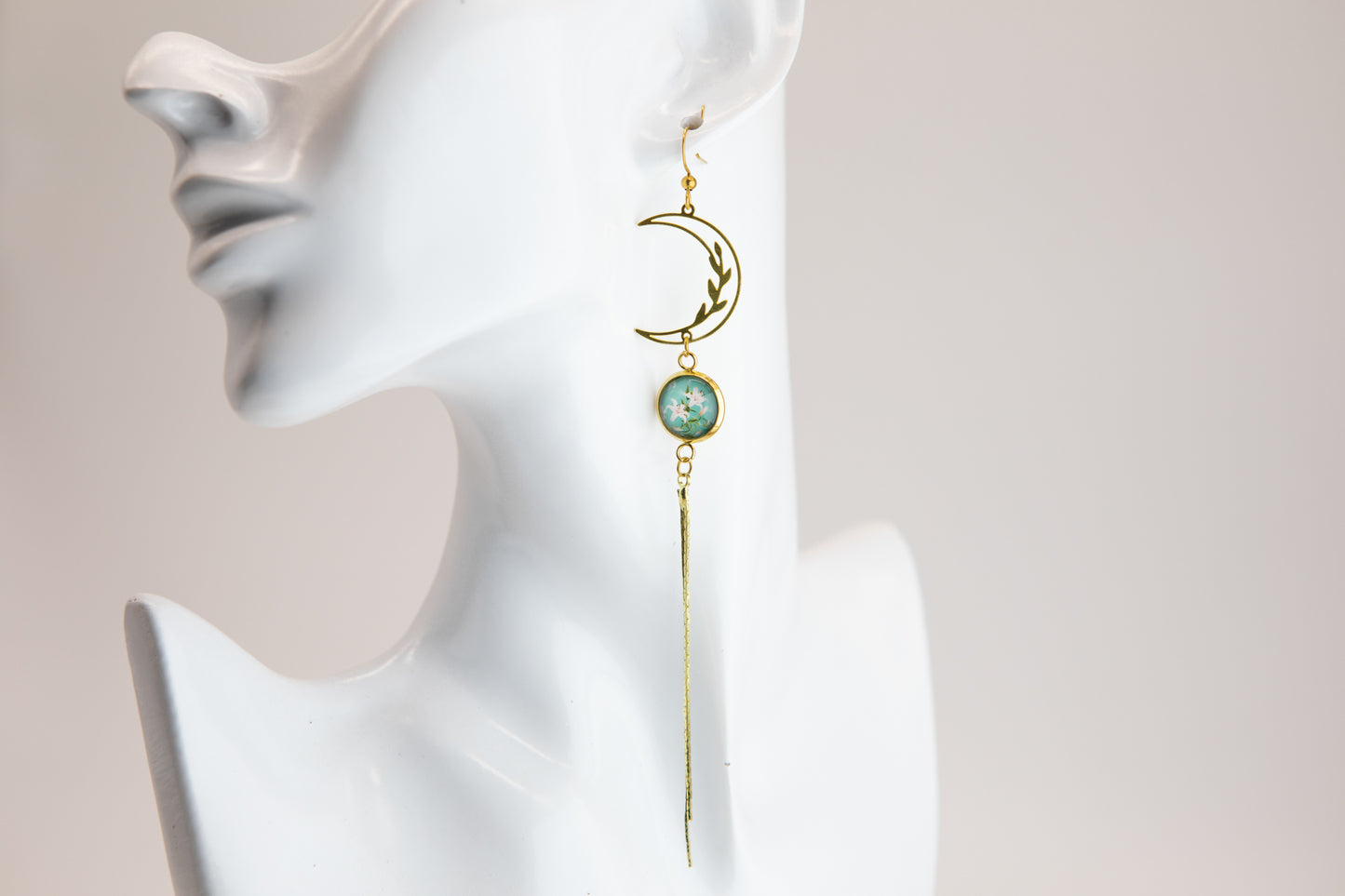 Lilly Moon Art Nouveau Brass Earrings