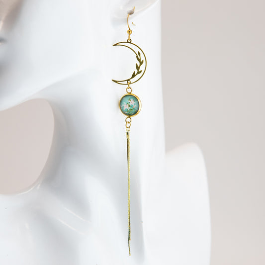 Lilly Moon Art Nouveau Brass Earrings