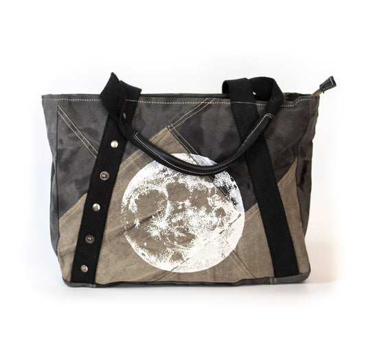 Full Moon Recycled Canvas Patchwork Tote