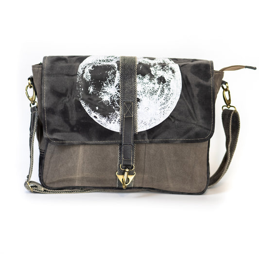 Full Moon Recycled Medium Canvas Laptop Bag