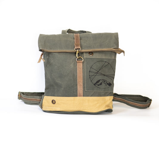 Mountain Peak Recycled Canvas Backpack