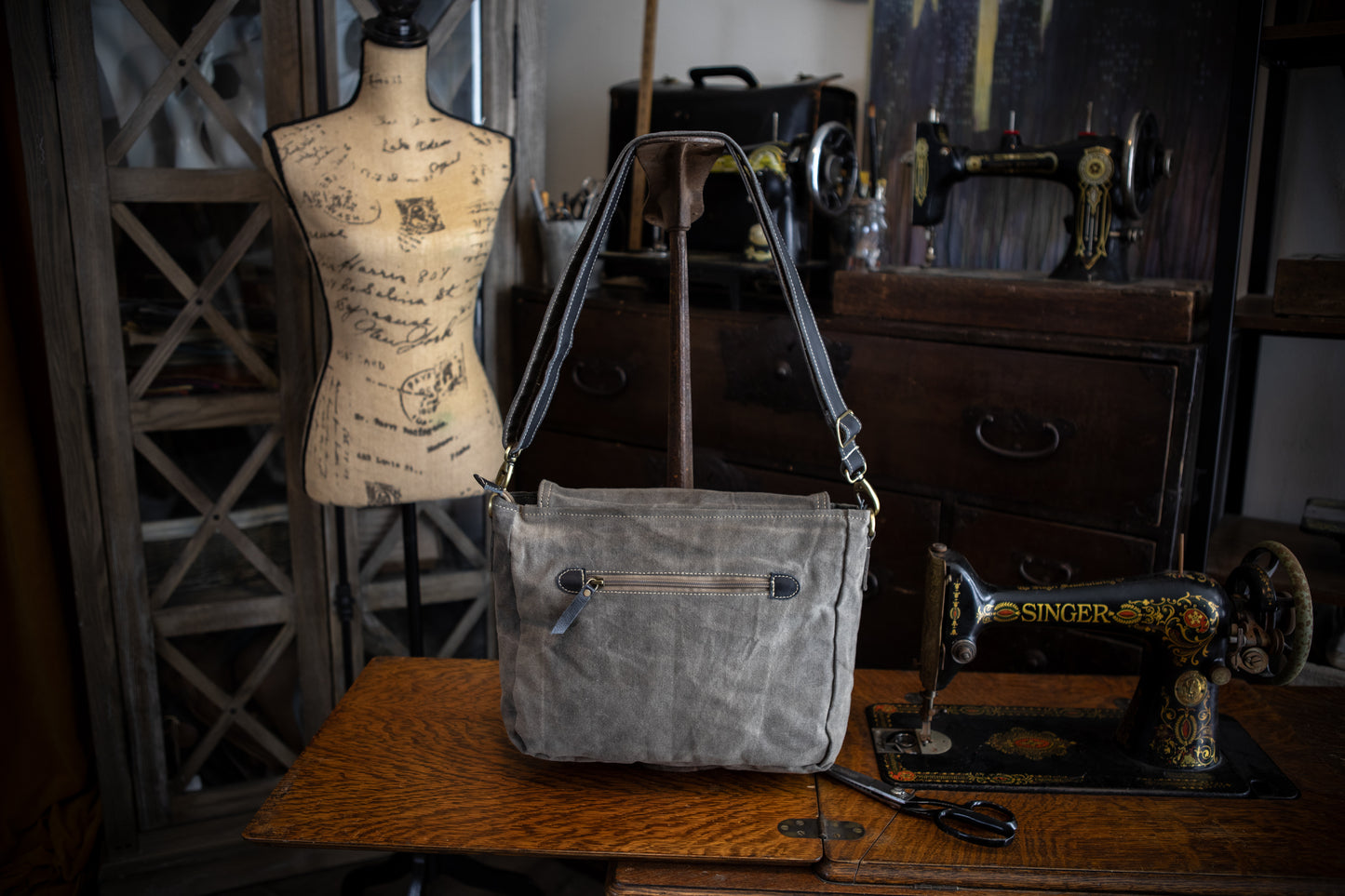 Circle of Koi Recycled Canvas Saddle Bag