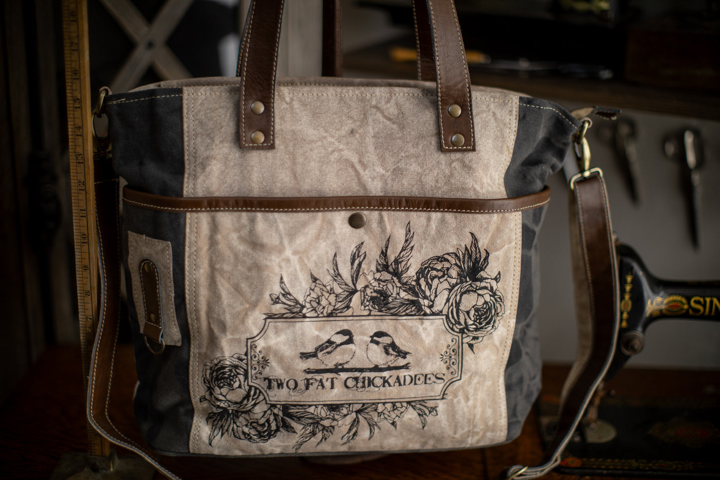 Two Fat Chickadees Recycled Canvas Tote