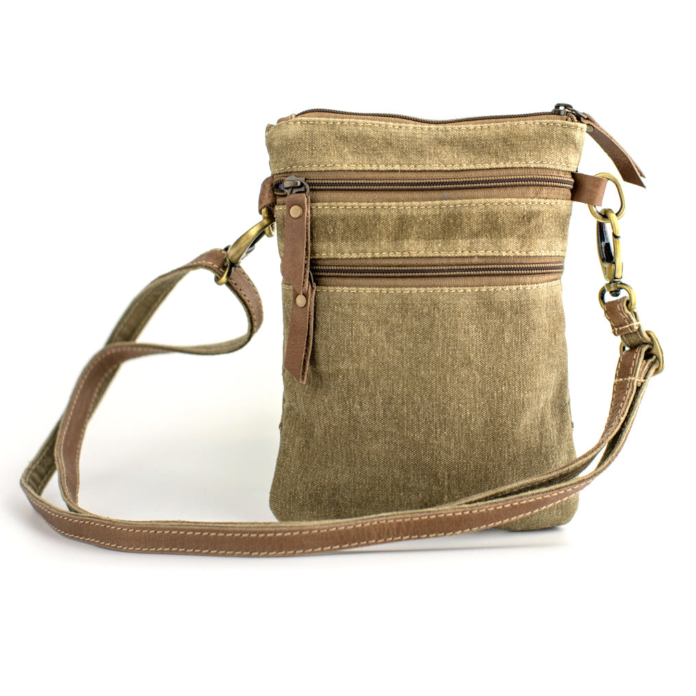 Leaves Recycled Small Canvas Sling