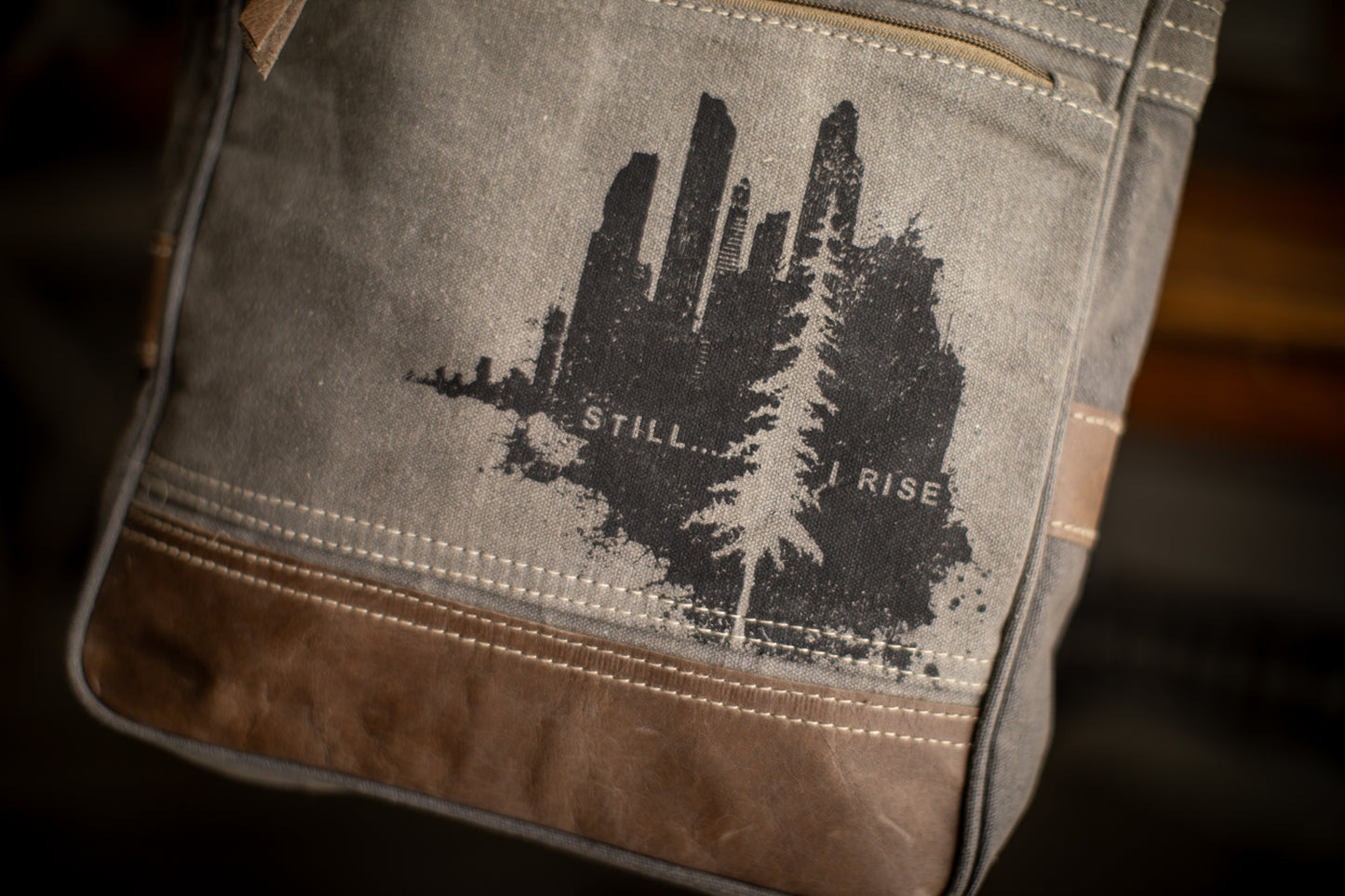 Still I Rise Recycled Medium Canvas Sling With Concealed Carry