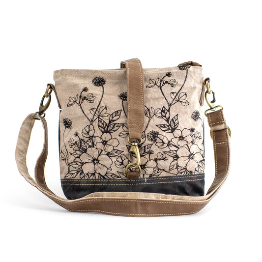 Wild Flowers Recycled Medium Canvas Sling