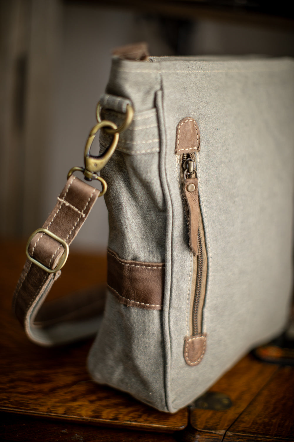 Breathe Recycled Medium Canvas Sling With Concealed Carry