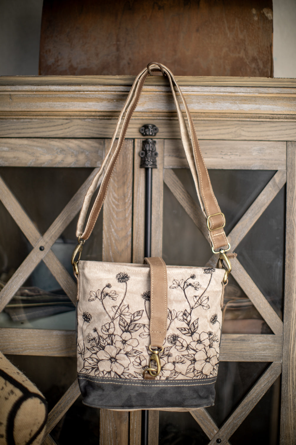 Wild Flowers Recycled Medium Canvas Sling