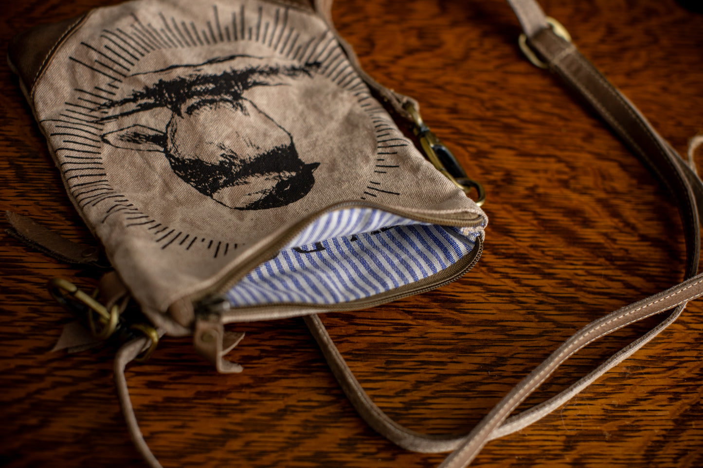 Chickadee Sunshine Recycled Small Canvas Sling