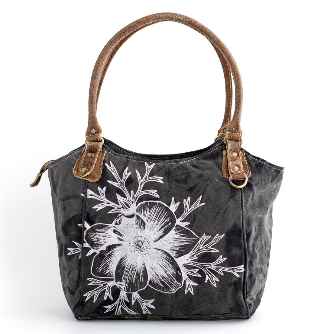 Pasque Flower Recycled Canvas Handbag