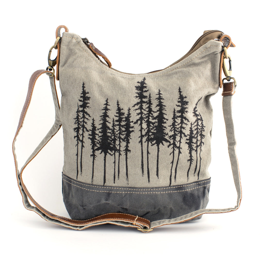 Black Spruce Recycled Medium Canvas Hobo Bag