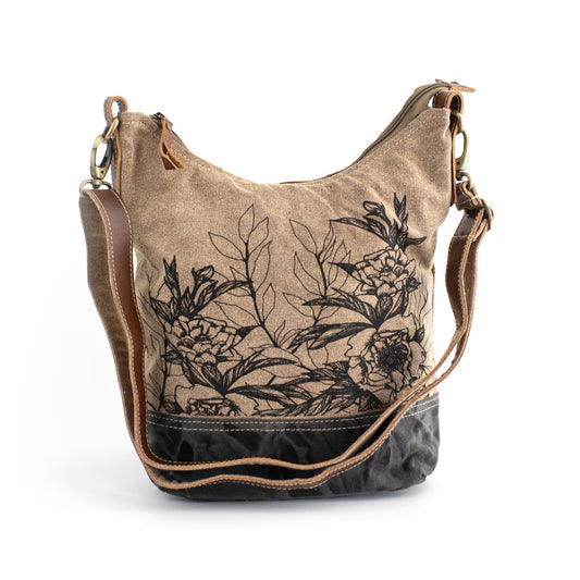 Peony Recycled Medium Canvas Hobo Bag