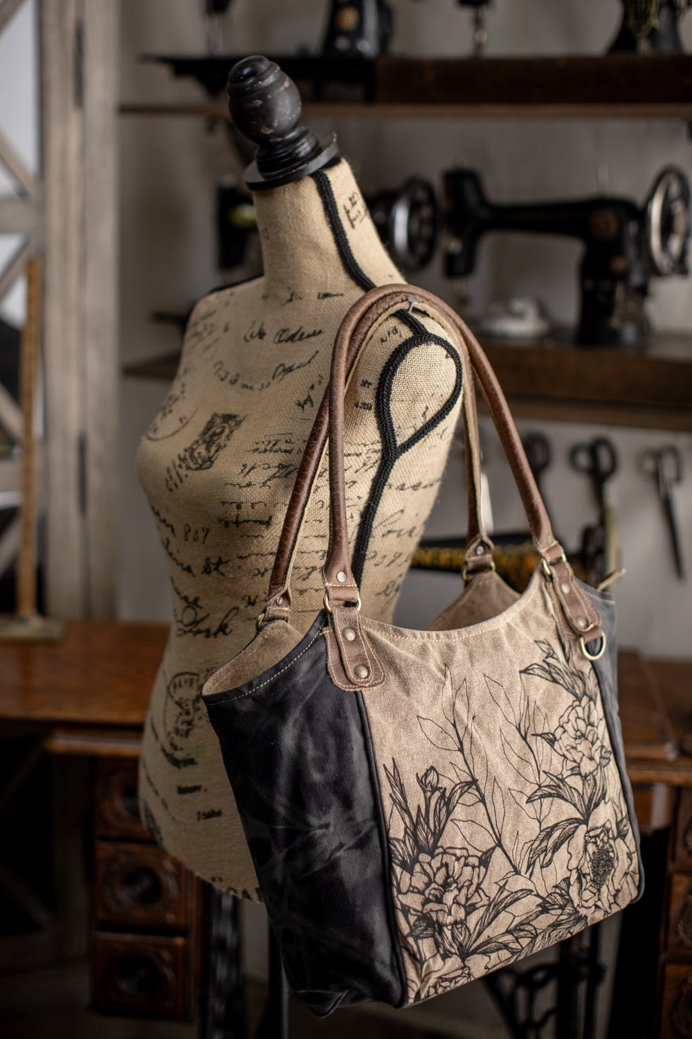 Peony Recycled Canvas Handbag