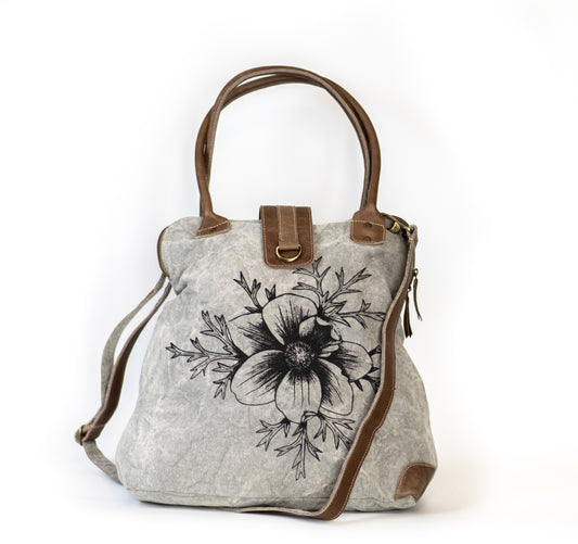 Pasque Flower Recycled Canvas Carryall