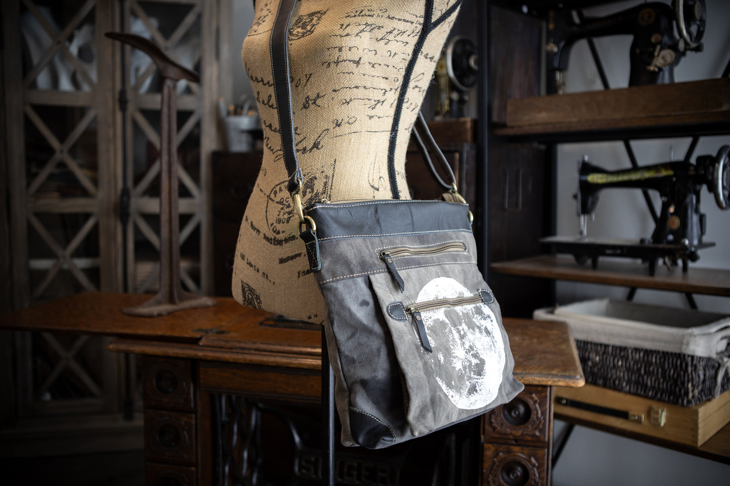 Full Moon Recycled Canvas Messenger