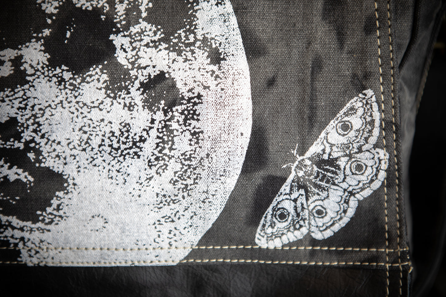 Lunar Moth Recycled Canvas Saddle Bag