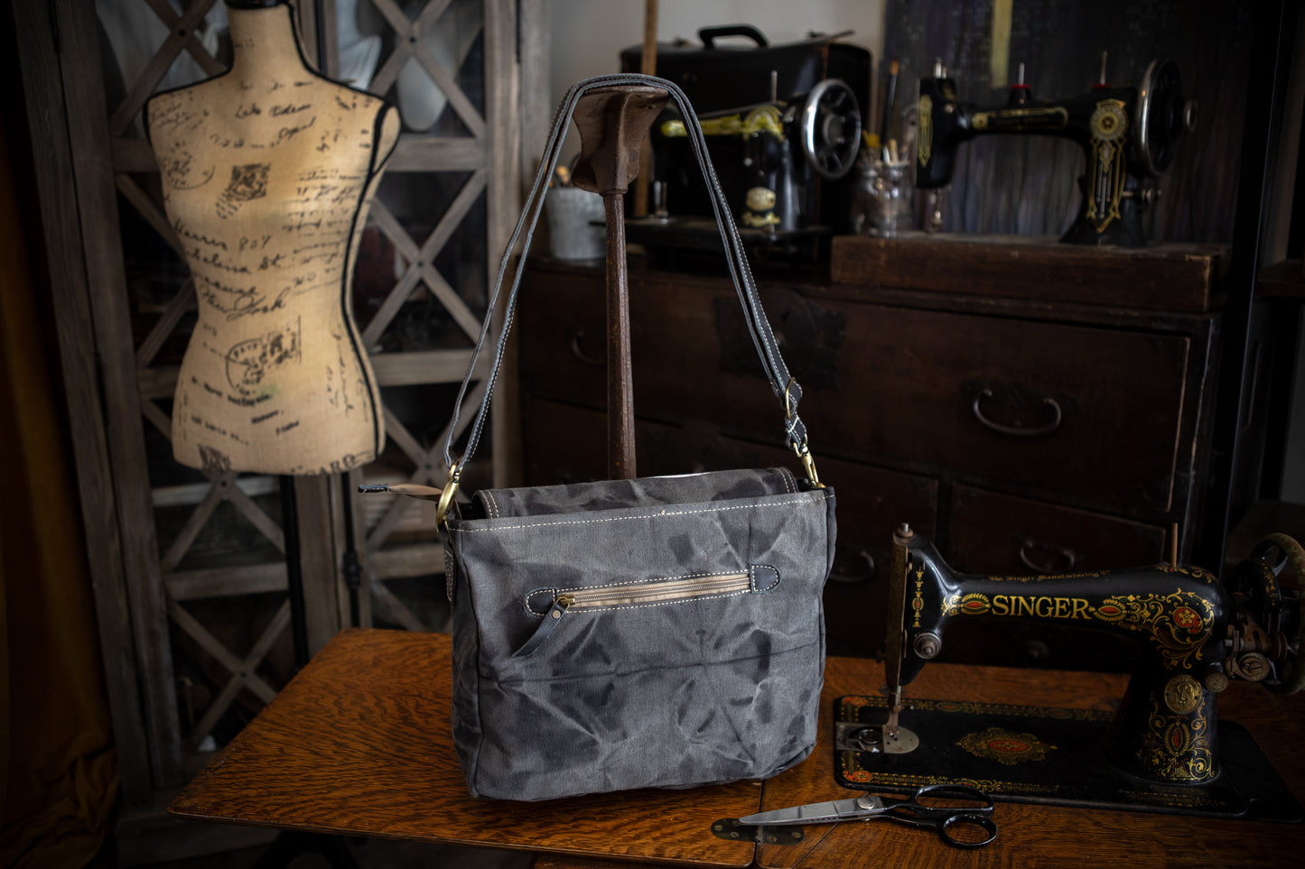 Lunar Moth Recycled Canvas Saddle Bag